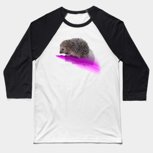 Painting of an English hedgehog on a 3D digital wave Baseball T-Shirt